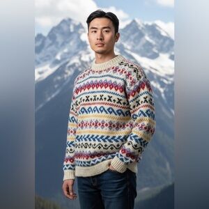 Vintage Signature imports, 100% wool handmade sweater size XL